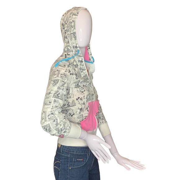 Disney Mickey and Minnie Hoodie Zipper down Black and White Printed Size… - Picture 2 of 13